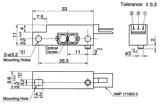 光電傳感器（光學傳感器）OH-1021尺寸規格