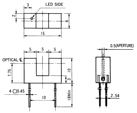 光電傳感器（光學傳感器）OJ-1206尺寸規格