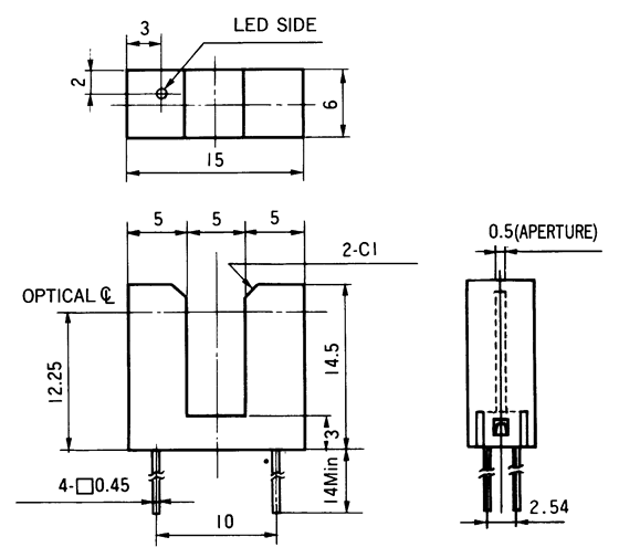 光電傳感器（光學傳感器）OJ-1306尺寸規(guī)格