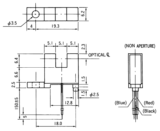 光電傳感器（光學傳感器）OJ-3202尺寸規格