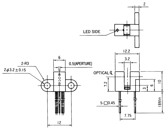 光電傳感器（光學傳感器）OJ-1501尺寸規格