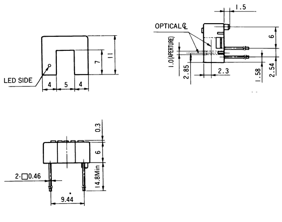 光電傳感器（光學傳感器）OJ-2109尺寸規格